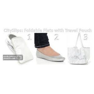 CITY SLIPS SNAKESKIN SILVER FLATS TO GO